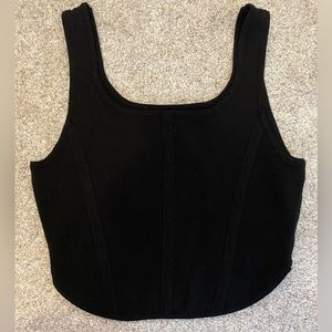 Black Corset Style Tank Top